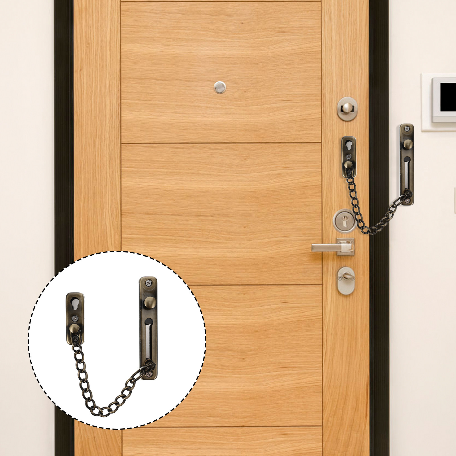 Drill-Free Stainless Steel Doo - Security Chain Door のレビューと価格
