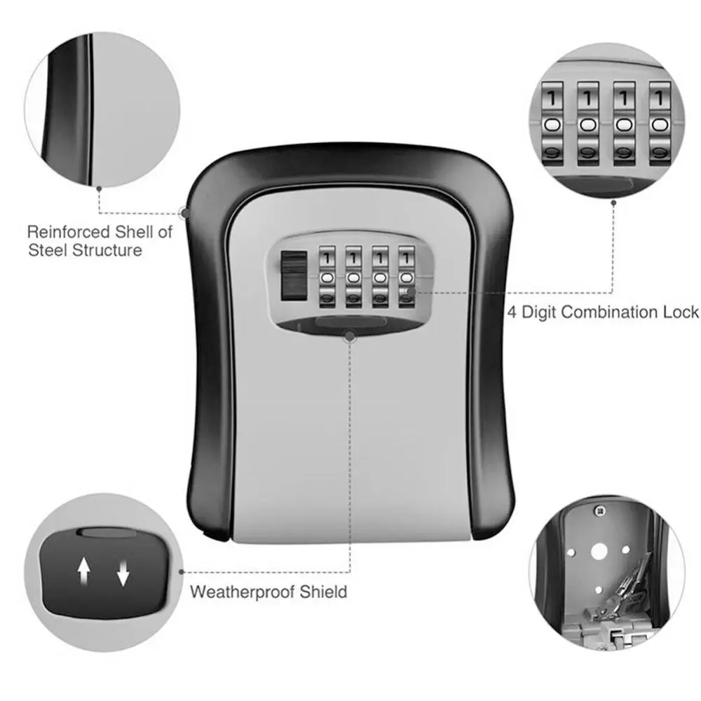 Wall Mount Key Lock Box 4 Digi - Lockbox Key Secure のレビューと価格