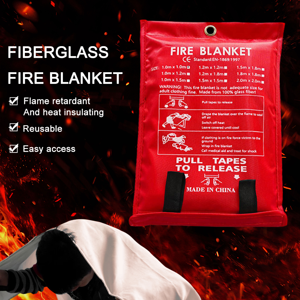 Fire Blanket Fiberglass Fire B - Fire Blanket Kitchen のレビューと価格