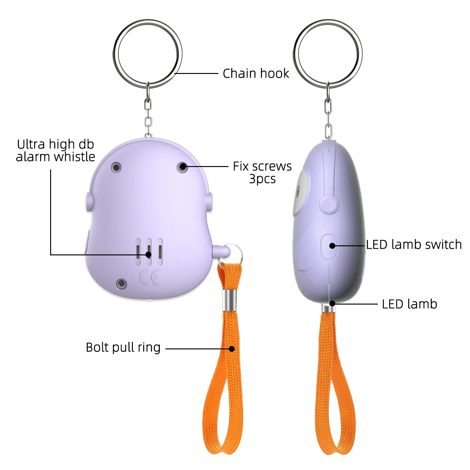 Personal Self Defense 5Pcs Ala - Personal Alarm Keychain のレビューと価格