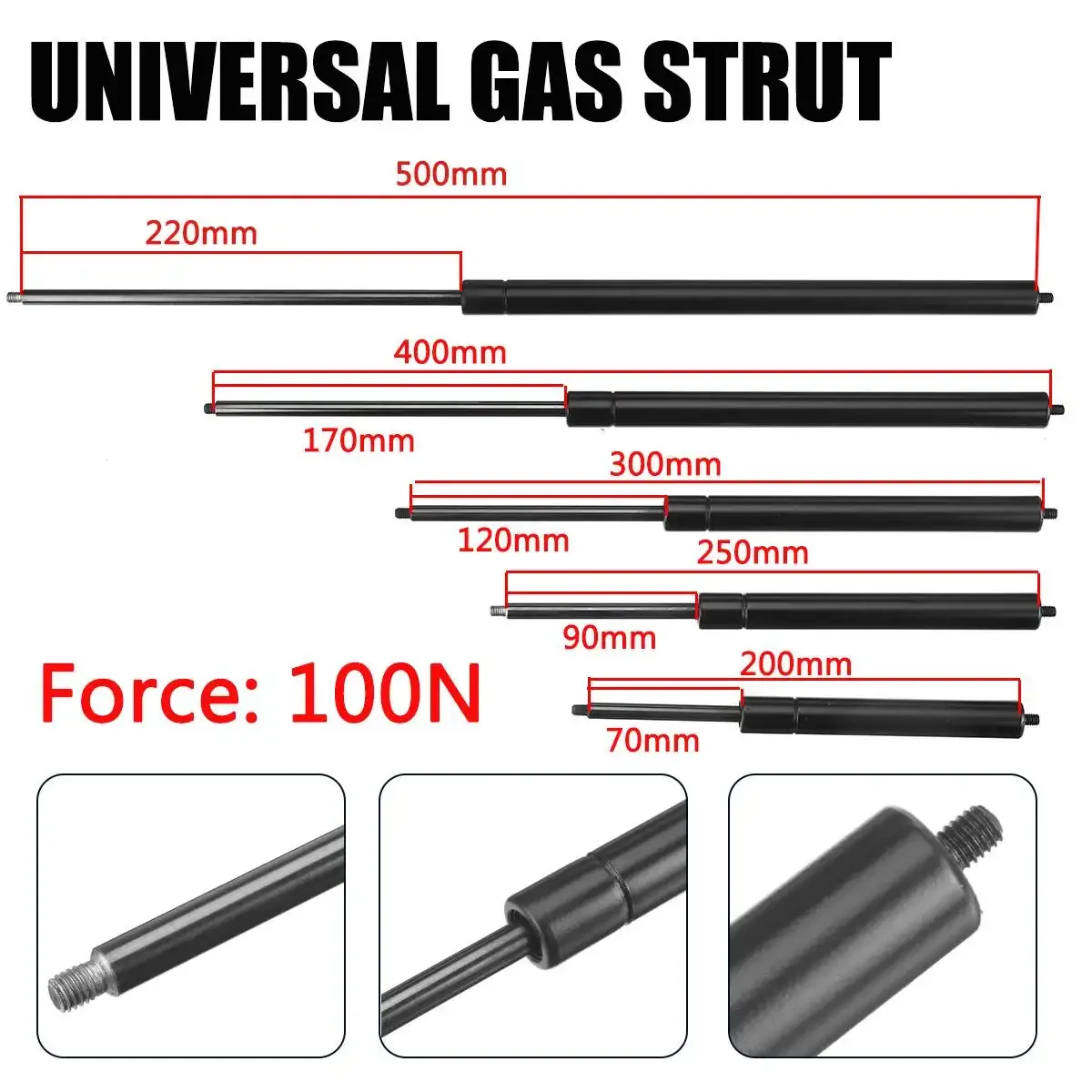 2pcs 200-500mm 100N 8mm Car Ga - Window Lock Bar のレビューと価格