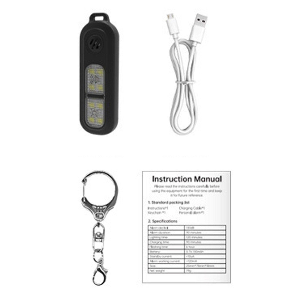 130dB Night Running Safety War - Personal Alarm Keychain のレビューと価格