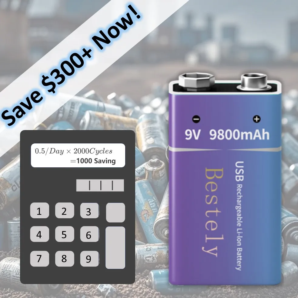 Rechargeable 9V Battery, 9800m - Smoke Detector Interconnected のレビューと価格