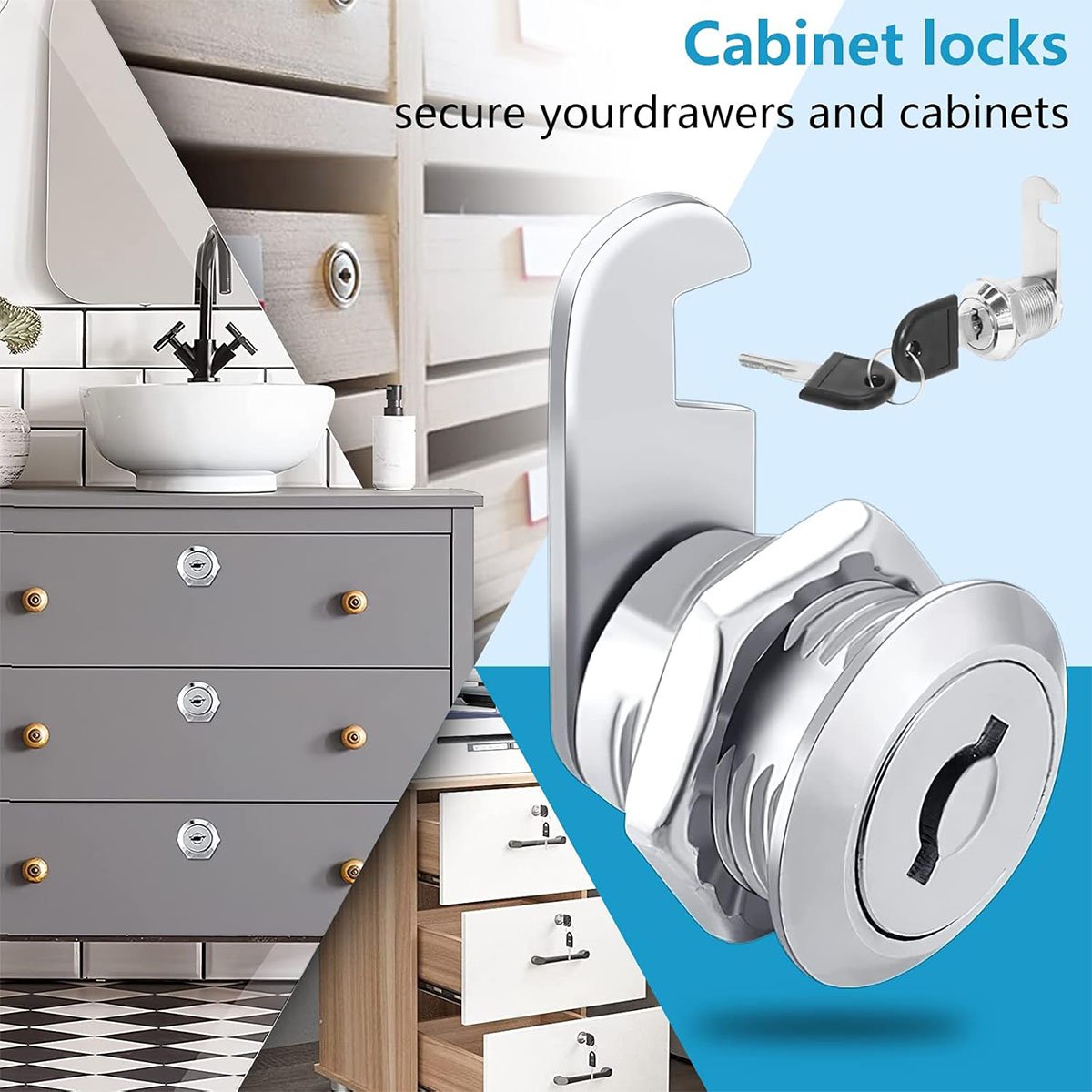 Single Unlock Set,1 Pack Keyed - Medicine Cabinet Lock のレビューと価格