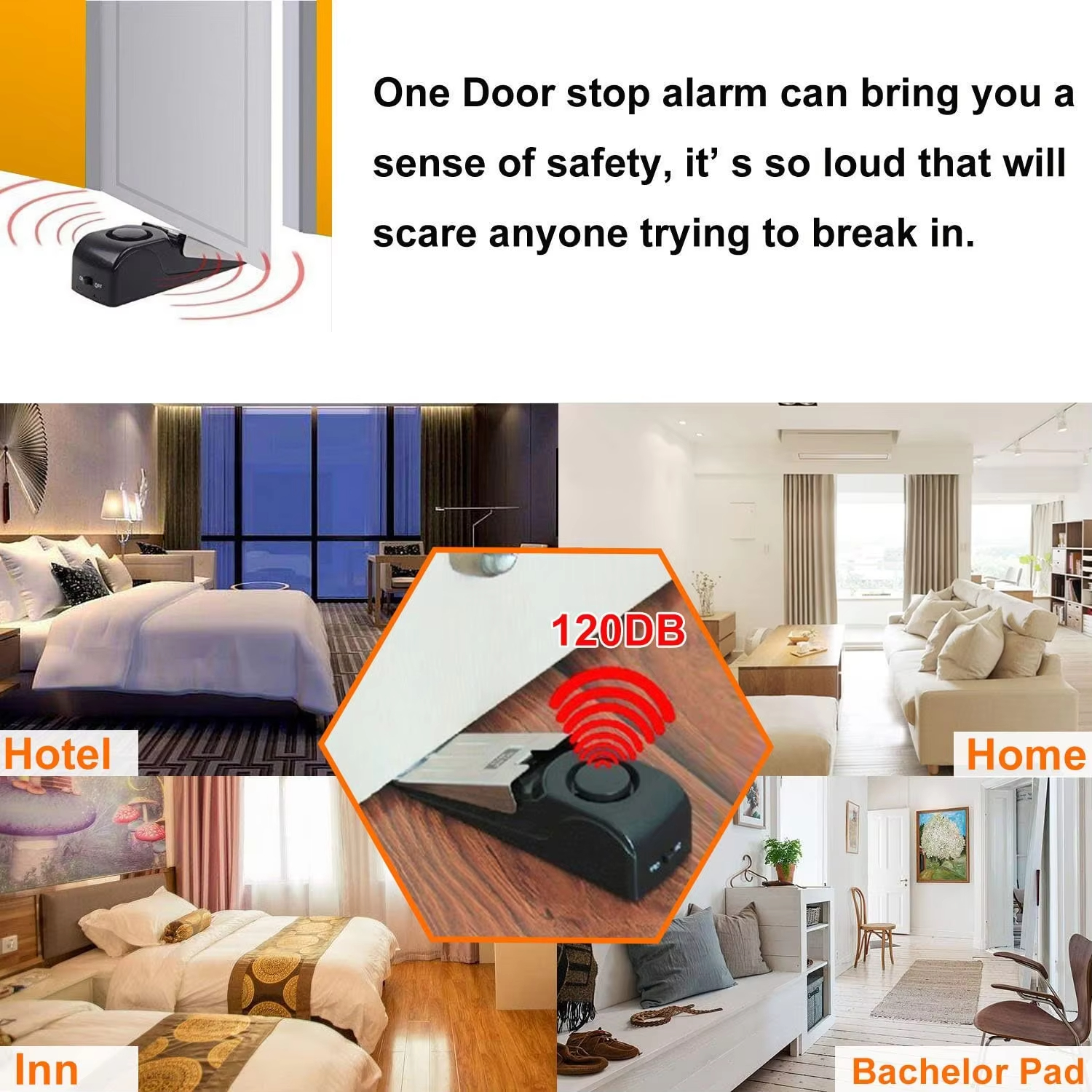 120db Wireless Stainless Steel - Door Stop Alarm のレビューと価格