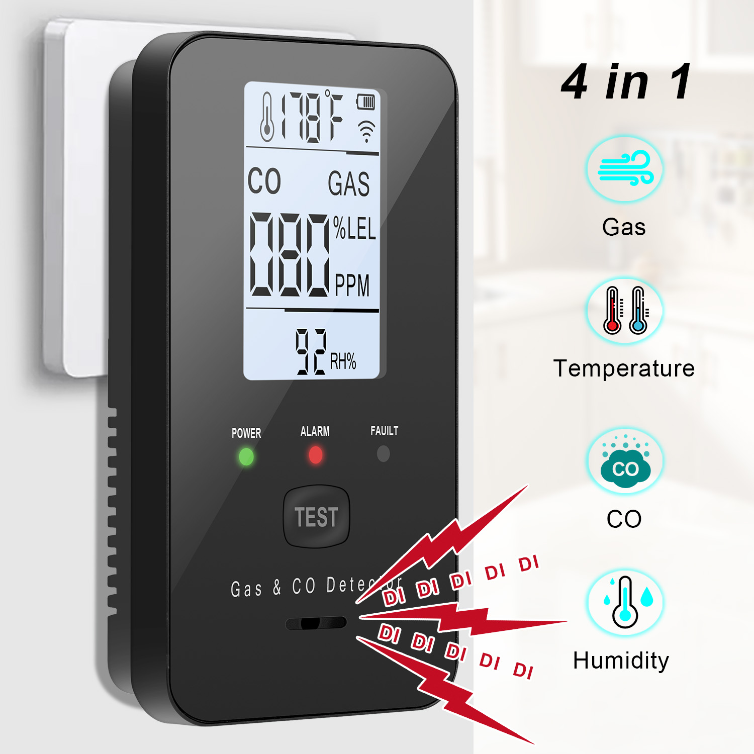 Natural Gas & Carbon Monoxide  - Co Detector Plug のレビューと価格