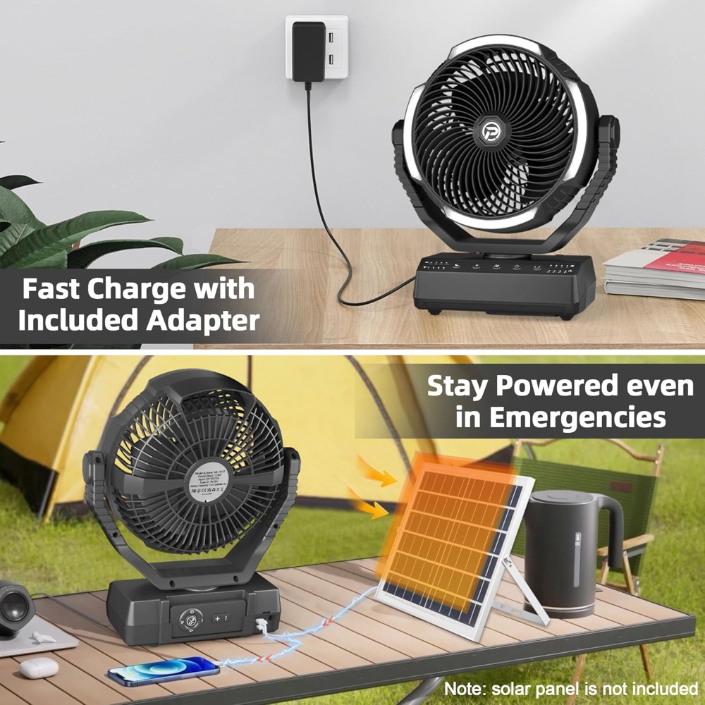 20000mAh Camping Fan with Ligh - Power Outage Light のレビューと価格