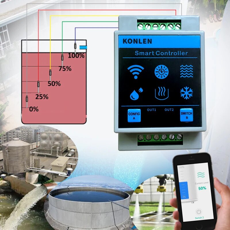 KONLEN Tuya Water Level Sensor - Water Alarm Sensor のレビューと価格