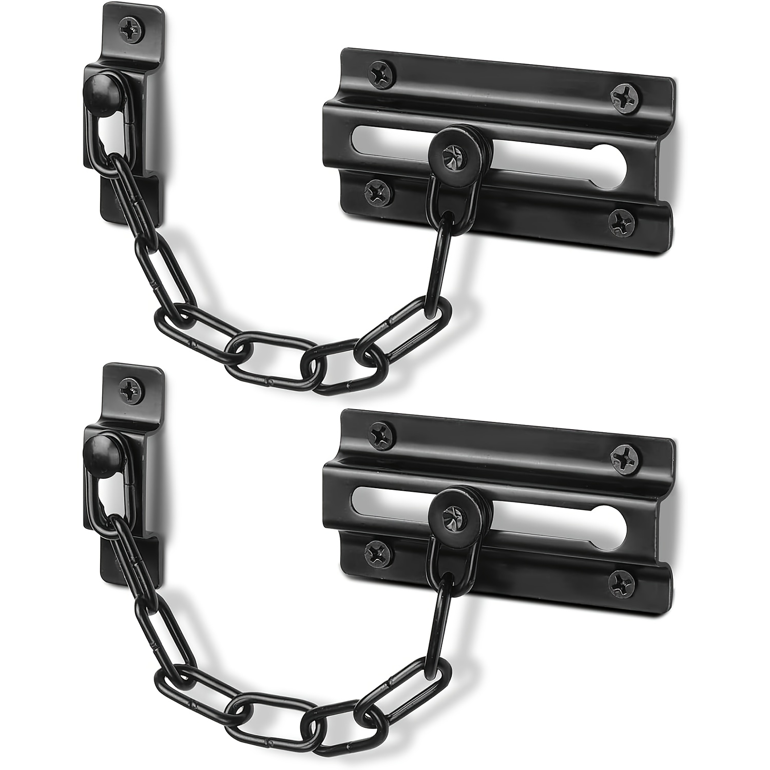 2 Pack Door Chain Lock Black,  - Security Chain Door のレビューと価格