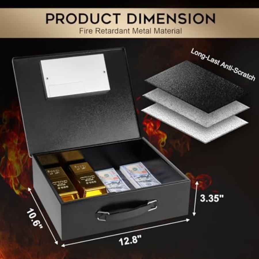 Portable Metal Safe Box with D - Fire Safe Document のレビューと価格