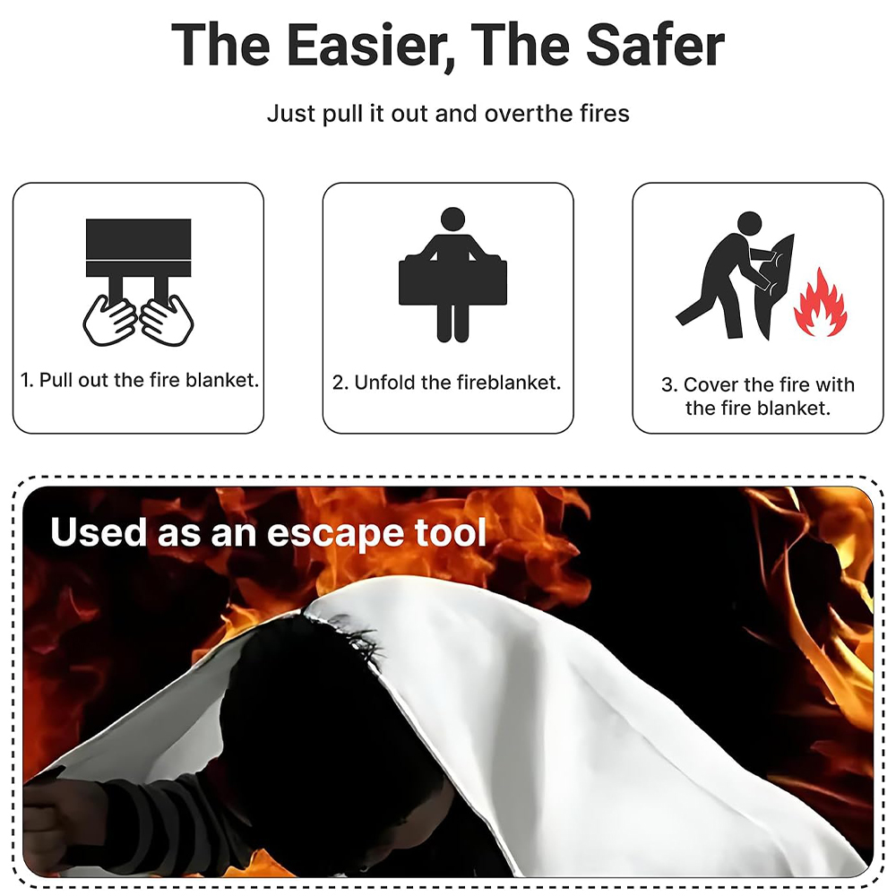 Fire Blanket 1/1.2/2M Easy & Q - Fire Blanket Kitchen のレビューと価格