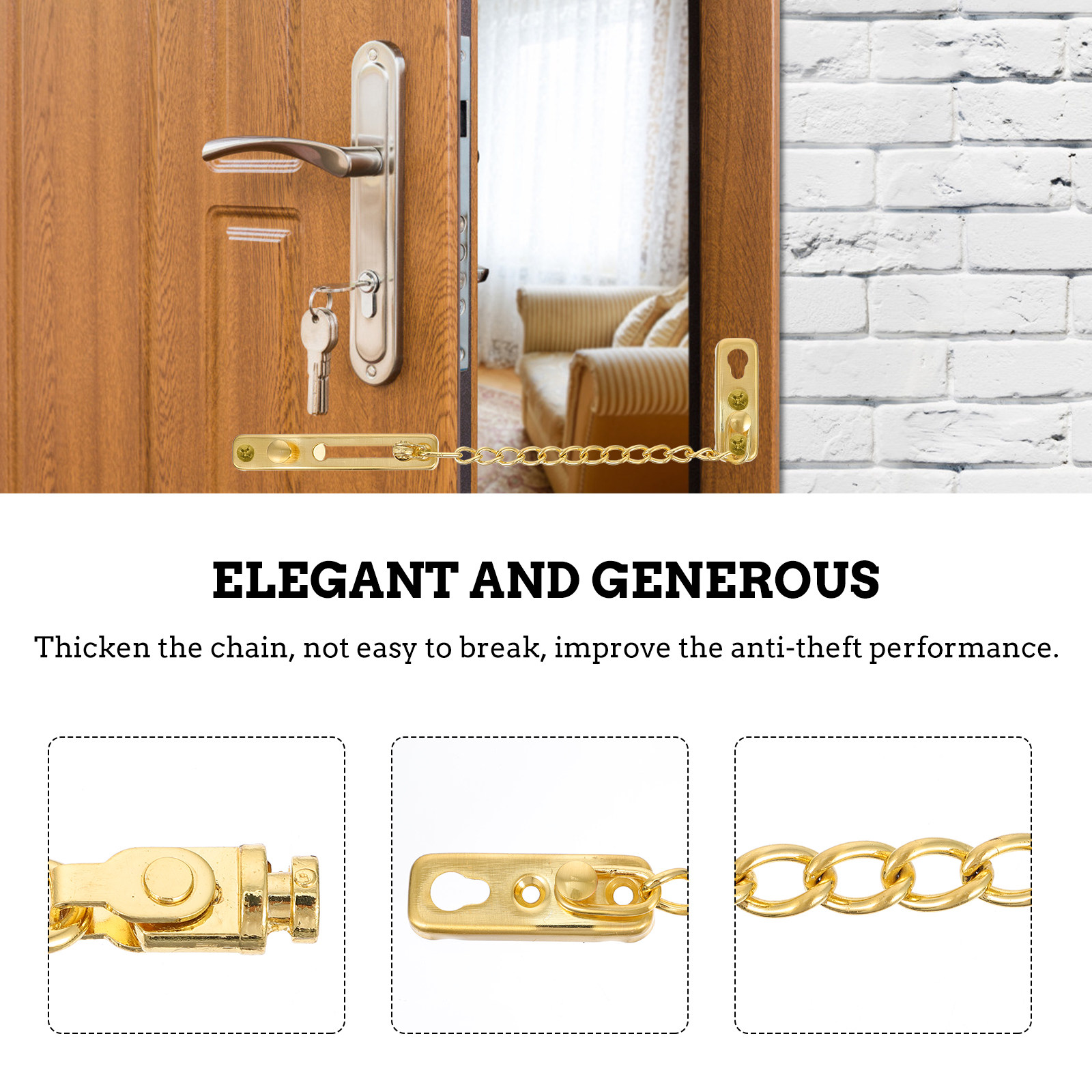 1Set Premium Stainless Steel D - Security Chain Door のレビューと価格